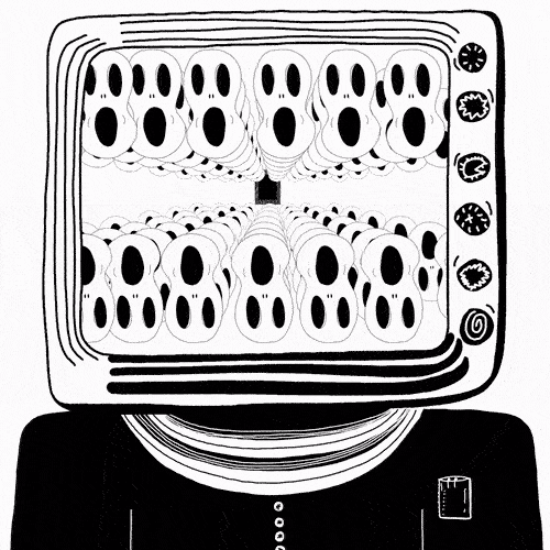 Tunnel Screaming Masks Animation 4K - Movimento